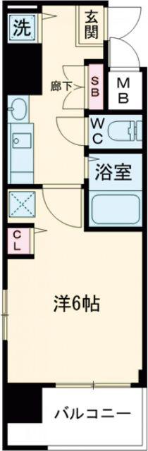 プレサンス三宮東アルバーナ(1K/5階)の間取り写真