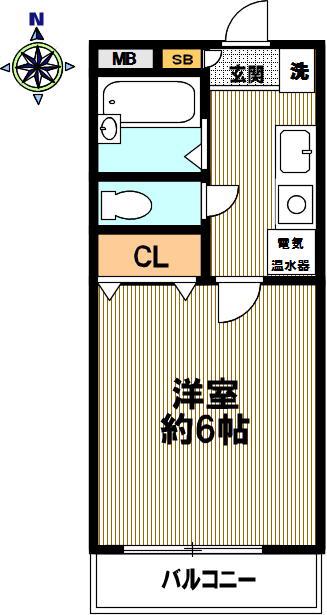 サンロイヤル備後(1K/1階)の間取り写真
