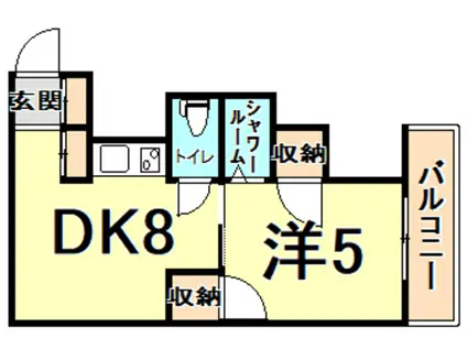 堅田マンション(1DK/2階)の間取り写真