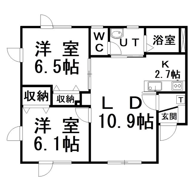 メゾンセレストII(2LDK/1階)の間取り写真