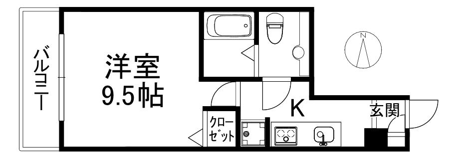 メゾン・ド・エール(1K/4階)の間取り写真