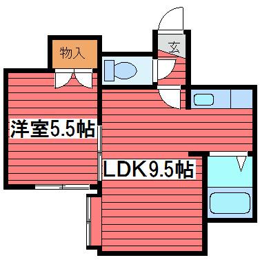 グリーンヒルハイツ(1DK/3階)の間取り写真