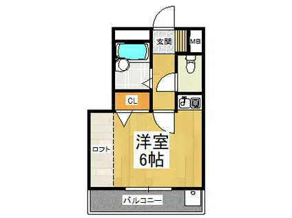 COCOMO・MORIMOTO(1K/3階)の間取り写真