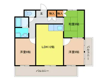 ネオ岩崎台(3LDK/2階)の間取り写真