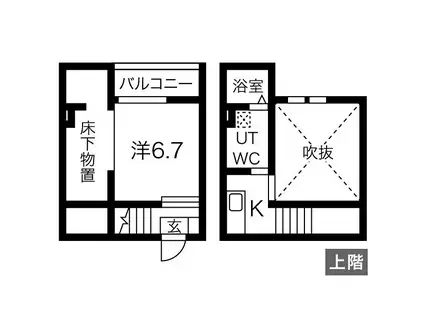 KANDOOMA(ワンルーム/2階)の間取り写真