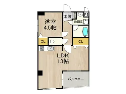 フェルザ今宮戎(1LDK/5階)の間取り写真