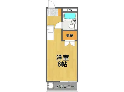 BCASA福生IIRE-BORN(1K/1階)の間取り写真
