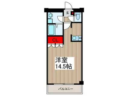プライムガーデン 八潮(ワンルーム/2階)の間取り写真