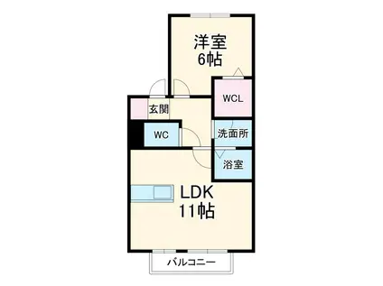 リュミエール青山(1LDK/2階)の間取り写真