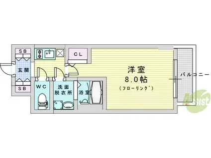 ファーストフィオーレ江坂ネクシス(1K/9階)の間取り写真