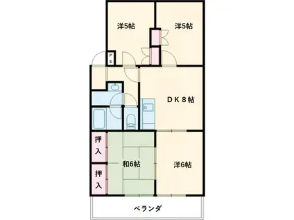 ひまわりハイツ(4DK/4階)の間取り写真