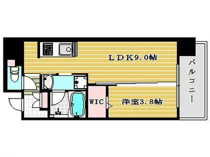 アーバネックス北堀江II(1LDK/6階)の間取り写真
