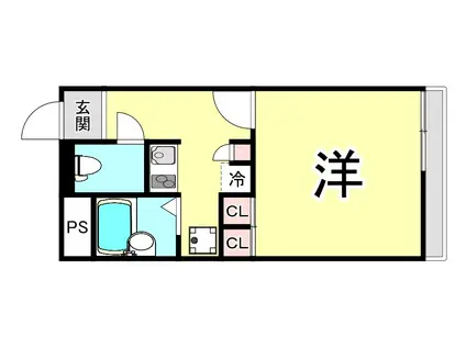レオパレスTSUKIJI(ワンルーム/3階)の間取り写真