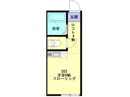 ユナイト田浦マルコ・ルッキネリ(ワンルーム/2階)の間取り写真