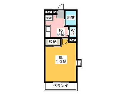 メガーチ日乃出(1K/1階)の間取り写真