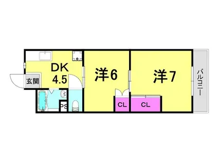 平野マンション(1DK/5階)の間取り写真
