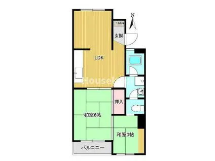 メゾンクルール(2LDK/2階)の間取り写真