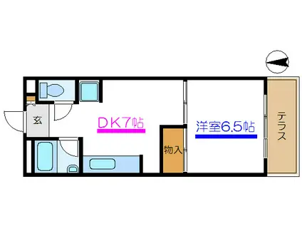 サンハイツ野村(1DK/1階)の間取り写真