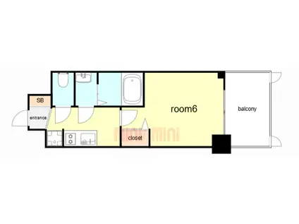 ファステート神戸サルビア(1K/1階)の間取り写真