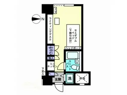 アルファコンフォート鹿児島(ワンルーム/7階)の間取り写真