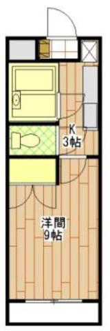 マンションむくの樹(1K/2階)の間取り写真