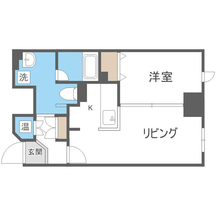 ルラシオン札幌駅前(1LDK/3階)の間取り写真
