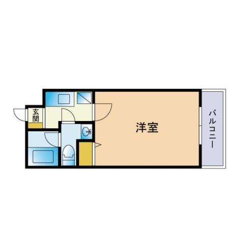 ピュアドーム博多21(1K/6階)の間取り写真