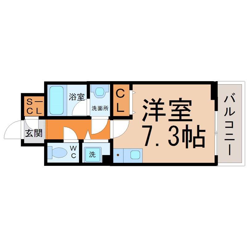 ベレーサ築地口ステーションタワ(ワンルーム/9階)の間取り写真