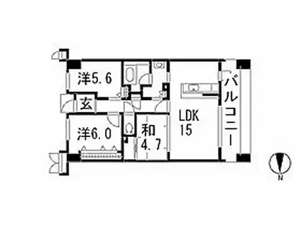 サーパス戸祭 402(3LDK/4階)の間取り写真