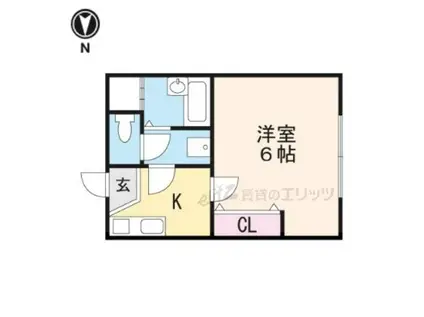 フラットピア(1K/4階)の間取り写真