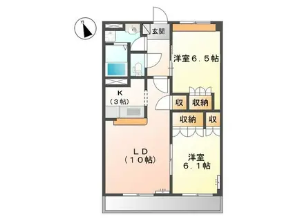 グランヴィア松江(2LDK/4階)の間取り写真