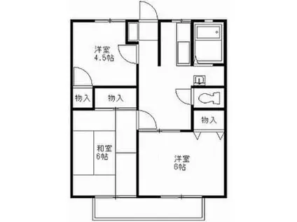 丸京ハウス E(3DK/1階)の間取り写真