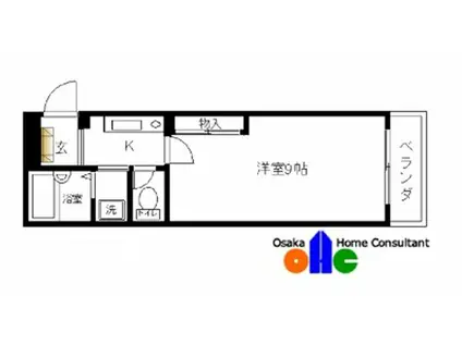 フレックスマンション(1K/3階)の間取り写真