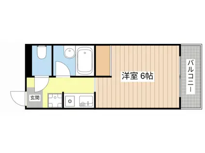 近江鉄道本線 八日市駅 徒歩59分 2階建 築29年(1K/2階)の間取り写真