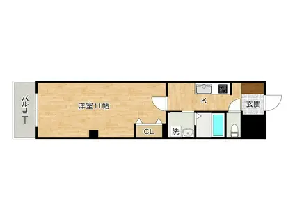 ラフィーネ到津学園通(1K/3階)の間取り写真