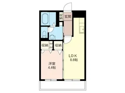 ヴィクトワール(1LDK/2階)の間取り写真