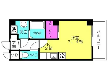 パインワン(1K/2階)の間取り写真