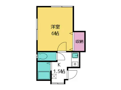 清水アパート(1K/2階)の間取り写真