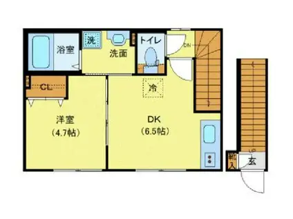 フォートレス・S(1DK/2階)の間取り写真