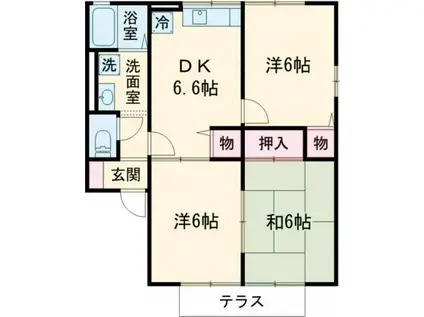 セジュールアルファ(3DK/1階)の間取り写真