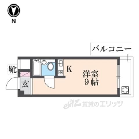 セゾン若松(1K/4階)の間取り写真