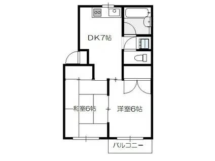 金谷コーポラス(2DK/3階)の間取り写真
