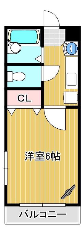 コートジュール田中(1K/3階)の間取り写真
