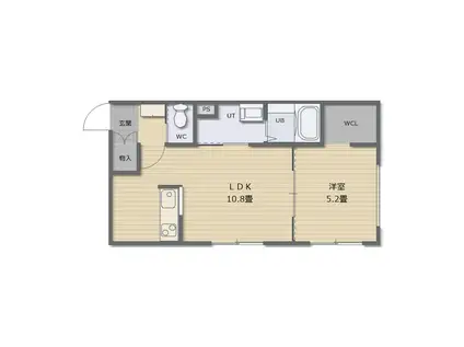 ERFOLG I(1LDK/1階)の間取り写真