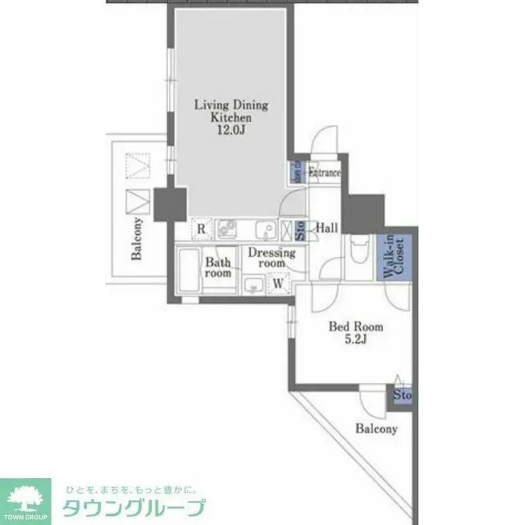 ドゥーエ日本橋 9階階 間取り