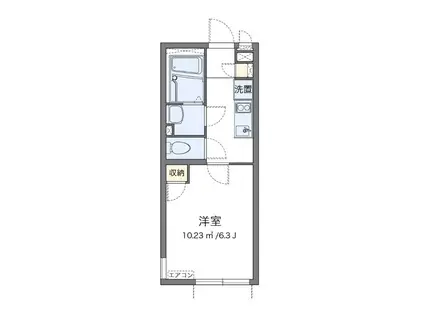 京急本線 神奈川新町駅 徒歩3分 2階建 築10年(1K/1階)の間取り写真