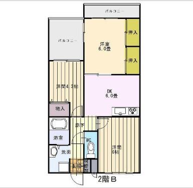リバティー(3DK/2階)の間取り写真