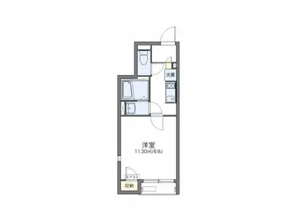 プリマヴェーラ(1K/2階)の間取り写真