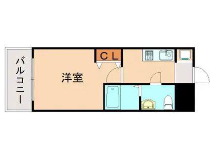 ヒッポエイト(1K/6階)の間取り写真