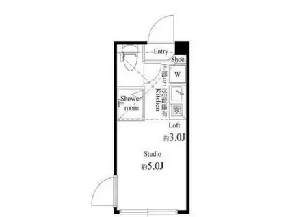 ハーモニーテラス若松町(ワンルーム/1階)の間取り写真